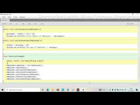 Constructor overloading programming in Java execution