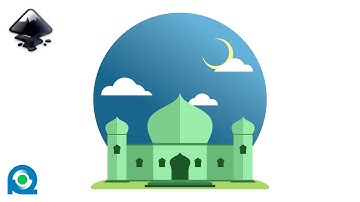 Inkscape Tutorial - Masjid/Mosque Flat Design Vector Drawing Time Lapse