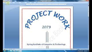 Part-I Project Work/ Cover page design in MS word/MS Word Design/ START video in Nepali #Computer