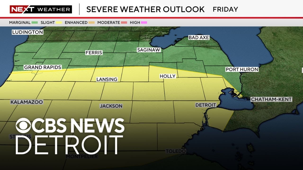 Severe storms possible in Southeast Michigan on Friday - YouTube