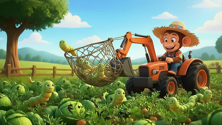 Monkey Farmer Fixes Tractor🐒🚜Funny monkey driving crane, chickens,moving cows,  pigs | Funny monkeys