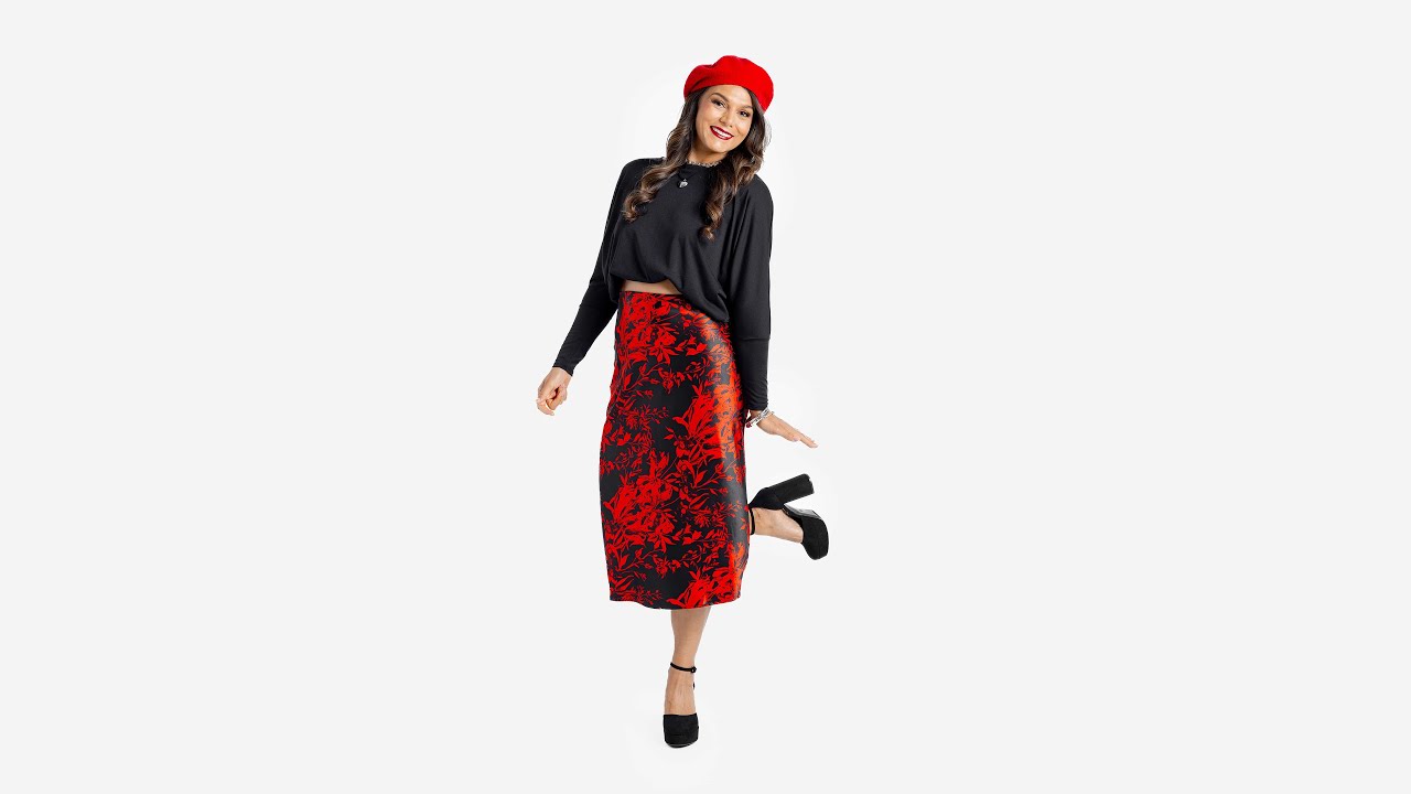 LuLaRoe Autumn Satin Midi Skirt 