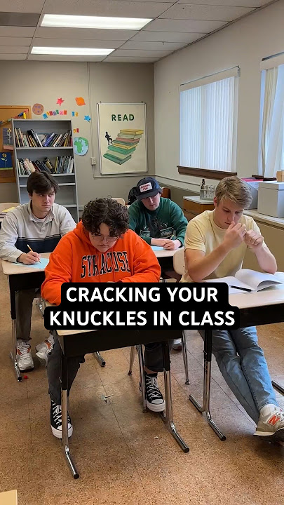 but the desk feels great now #americanhighshorts #class #crackingbones #asmr #highschool