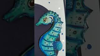 Seahorse Themed Handmade Greeting Card