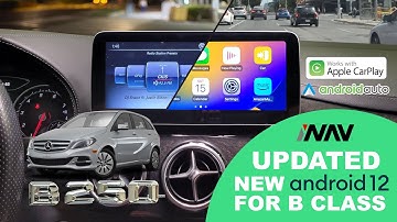 INFOTAINMENT UPGRADE INAV Android 12 screen 2015 Mercedes Benz B Class Apple CarPlay Android Auto