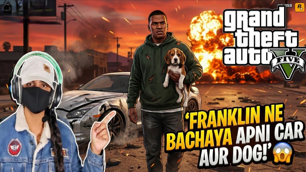 В GTA 5 Франклин спас свою машину или собаку от полиции..😱😱 #gta6empressgaming #gtav #gta5 #gta6