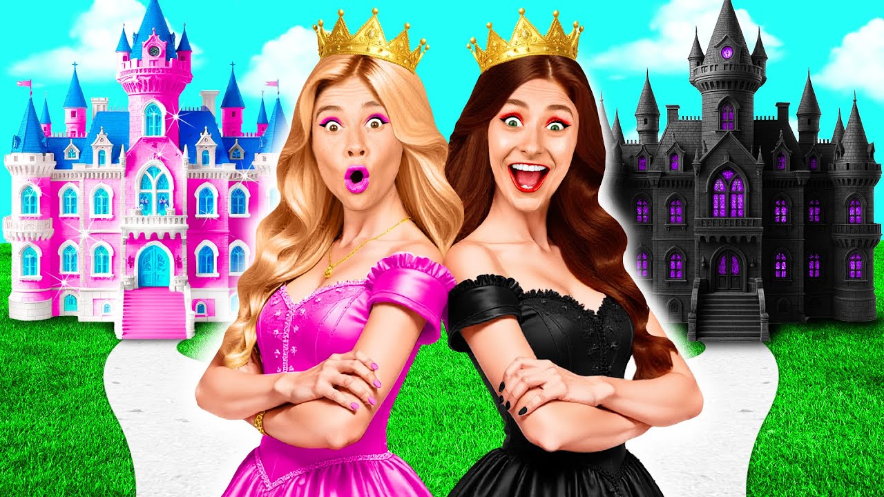 Домики Одного Цвета Челлендж | Черная vs Розовая Принцесса от Crazy DO