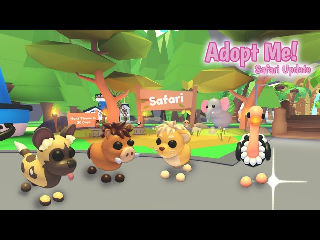 Adopt Me! on X: 🥰 Safari & Friendship Bar! 🥰 🏜️ New safari-themed area!  🐗 New pets: Ostrich and Warthog! 🦦 Bond with your favorite pet & gain Age-Up  potions! 🐕‍🦺 New