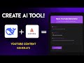 Create Best AI Tool for YouTube Content Creation in 2025 🔥 without coding knowledge |Telugu Tutorial