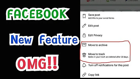 Facebook New Feature | Move to Recycle Bin | Move to Archive | Unarchive | Facebook Post