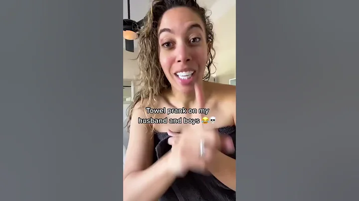 Towel prank on husband and boys  #Shorts