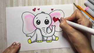 How to draw a Baby Elephant