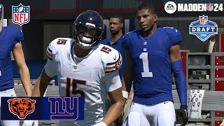 Madden 24 Rome Odunze Bears vs Malik Nabers Giants (Madden 25 Updated Roster) 2024 Sim Game Play