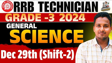 RRB Technician Grade 3 PYQ’s Explained | General Science Questions with Answers 2025 #rrbtechnician