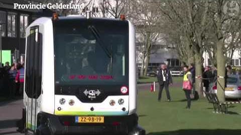 Self-driving electric shuttle bus tested for use on roads in Netherlands janwary 2016