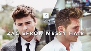Zac Efron Messy Hair | Medium Length Mens Hairstyle