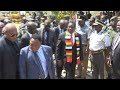 Emmerson Mnangagwa arrives at Mugabe