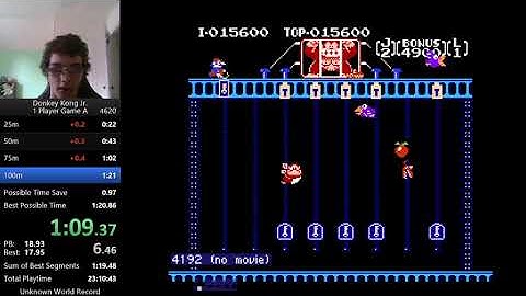 Donkey Kong Jr. 1 Loop (Game A) Speedrun in 1:20.76