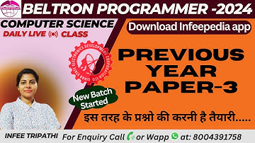 Previous year Questions| P-3| Beltron Programming |Computer for all TGT/PGT exam by Infee ma