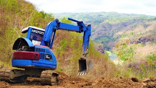 Mini Excavator Making New Cliff Road Komatsu PC50UU