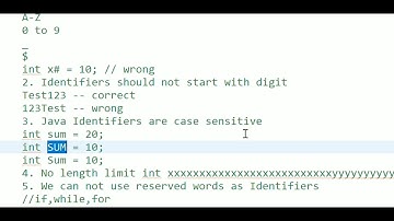 Rules for Java Identifiers | Java Identifiers - 2 | Java Basics 31 | Java in Telugu