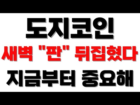 [도지코인] 새벽 &quot;판&quot; 뒤집혔다 지금부터 중요해