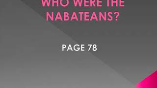 ثانوية البنات - الأول الثانوي الأدبي - اللغة الانجليزية -   Who where the nabatean page 78