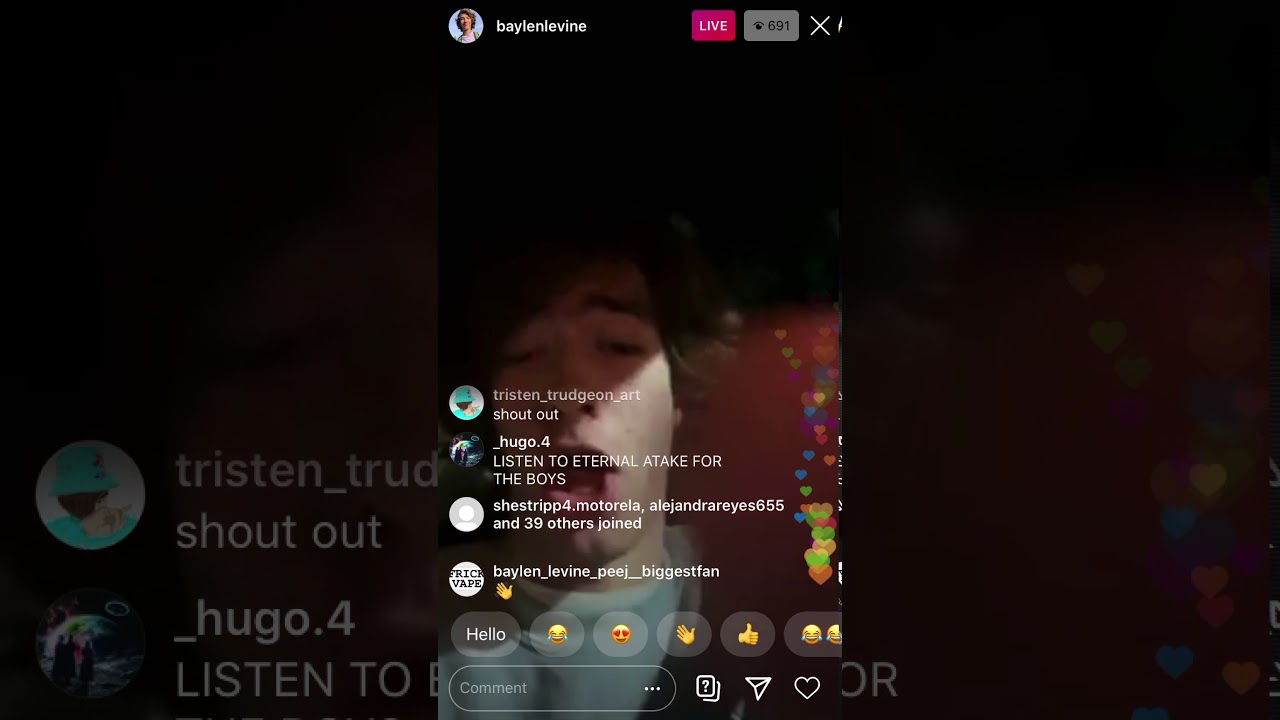 Baylen Levine singing on live 