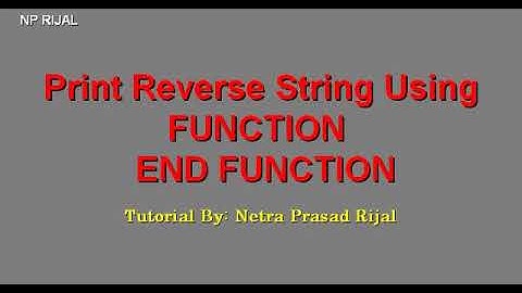 QBASIC In Nepali: Print the REVERSE STRING IN QBASIC USING FUNCTION    END DUNCTION By NP Rijal