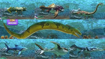 ALL HUNGRY SHARK PRIMAL UNLOCKED AND GAMEPLAY (NEW TITANOBOA UPDATE) - Hungry Shark Primal