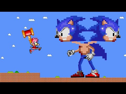 Amy Rose vs the Giant Two Headed Sonic Maze | Mario Bros.