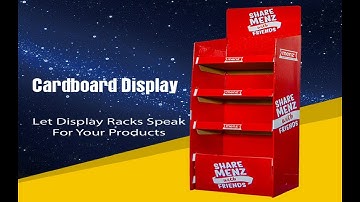 Red Eye-Catching Custom Retail Cardboard Display Stand Rack with Buckles