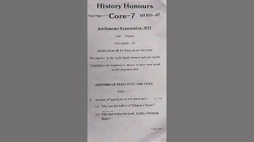 History honours core 7 questions papers |For 3rd Semester All University #shorts #historyhonours