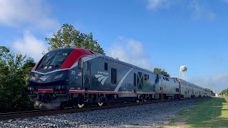 Northbound Amtrak Texas Eagle 22 train passes Buda, Texas with ALC-42 leader Texas Eagle 22 Status