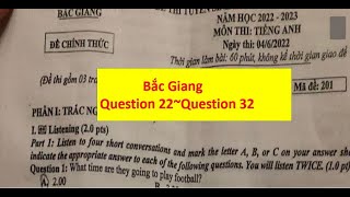 Hướng dẫn giải đề thi tiếng anh tuyển sinh vào lớp 10 năm 2022-Bắc Giang, part 2