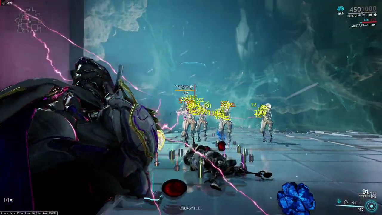 Warframe:  amprex riven testing