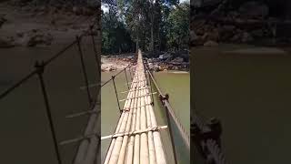 bamboo Pan Hanging Bridge    nilambur keralaindiashorts