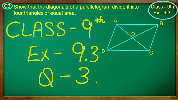Class 9th , Ex - 9.3 Qno - 3 ( Areas of Parallelograms and Triangles ) CBSE NCERT