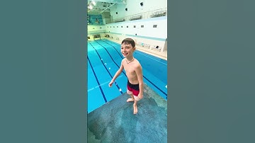 Can Mark jump off 10 meters diving board? 😎 #swimming #swimmingpool #diving #waterpark