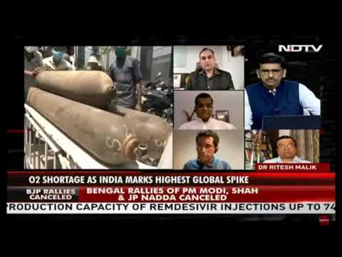 NDTV Covers Dr Ritesh Malik's views on the Oxygen Shortage in hospitals of New Delhi - Covid Crisis