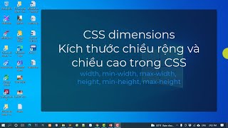 CSS dimensions - Kích thước chiều rộng và chiều cao của phần tử trong CSS