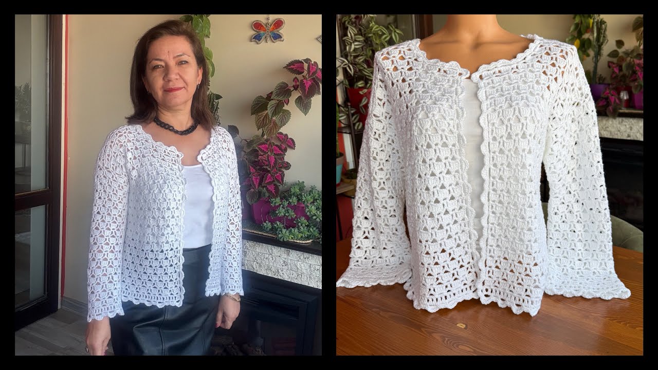 Tığ ile şık bir hırka örelim