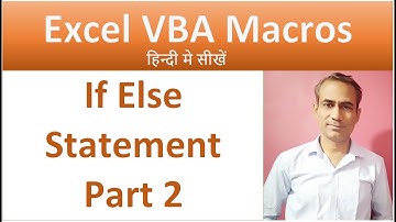 If Else Statement in Excel Macros