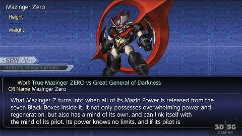 Ally Mazinger Zero (True Mazinger ZERO) | Super Robot Wars V