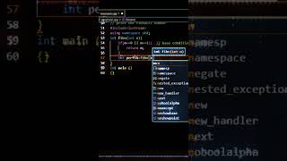Print the Fibonacci series of a number in Recursion | in c++ language |#coding #shorts #shortvideo