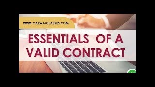 Essentials of Valid Contract  | Tamil |