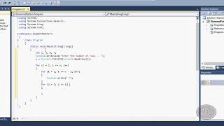 Create Diamond Pattern using For Loop in C#