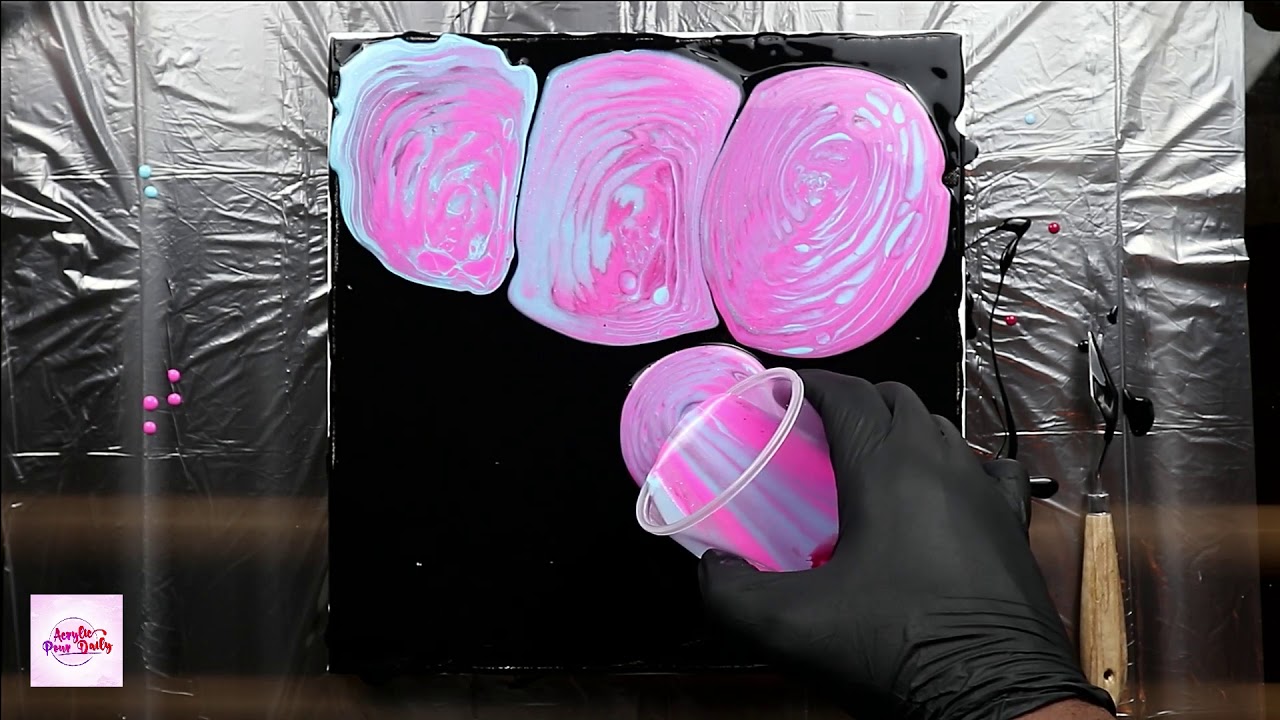 Dirty Pour on Negative Space Tutorial / Satisfying Acrylic Painting ...