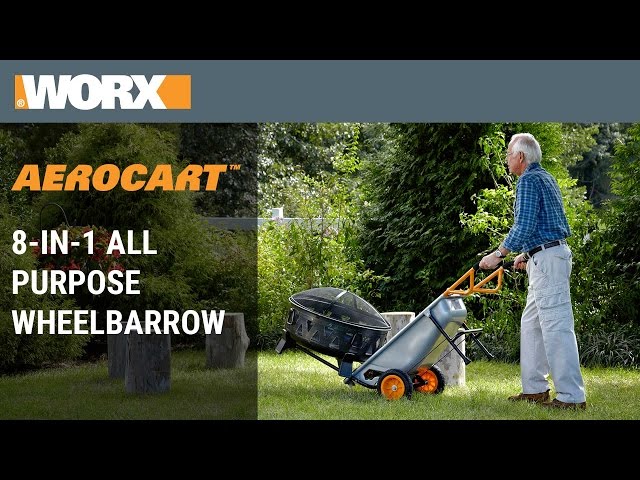 WORX Aerocart 8-in-1 Wheelbarrow / Yard Cart / Dolly + Universal  wheelbarrow tool holders