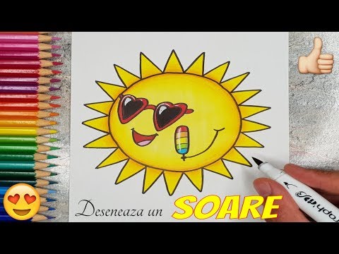 😎Cum se deseneaza un Soare Dragut😎